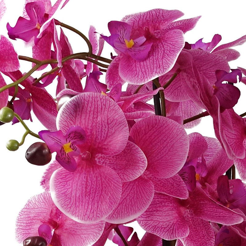 Plastic, Silk Artificial Arrangement in Planter, Gold, Pink