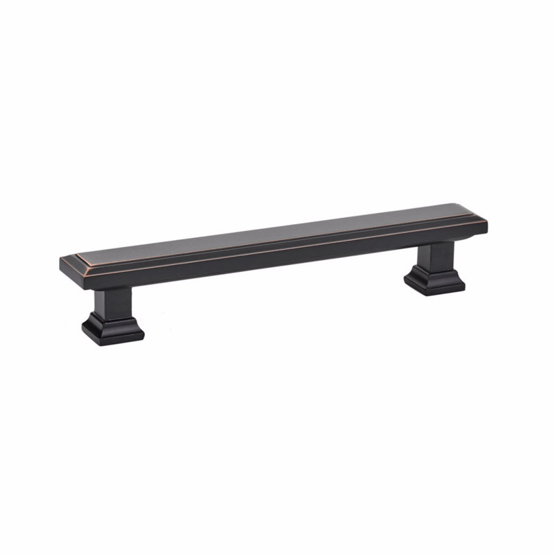 Geometric Rectangular 5" Center Bar Pull, 5", Oil Rubbed Bronze