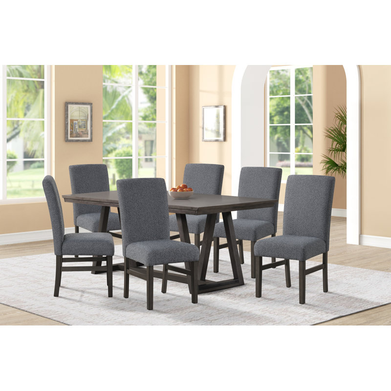 Pendergrass Dining Table And Chairs, Gray, 7 Pieces: Table, 6 Chairs