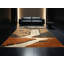 Tapis moelleux moelleux à l'allure rustique et moderne au look rétro rustique brun - reliure brun clair-946722461