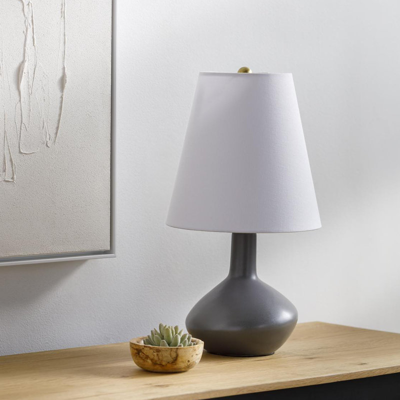 Lampe de table en céramique Kelline, Gris