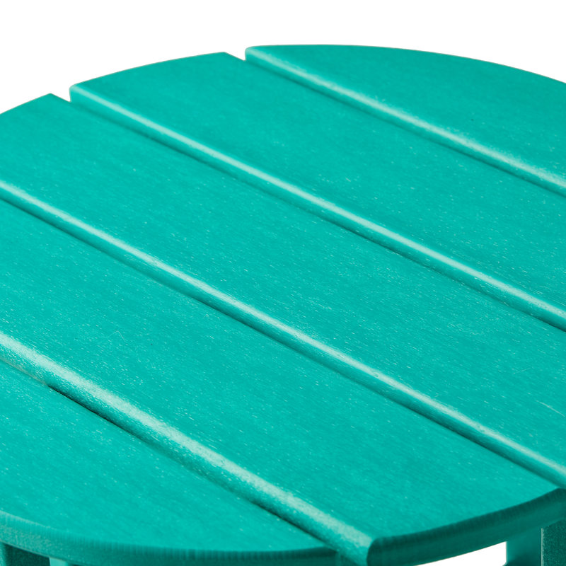 Outdoor Folding Adjustable Adirondack Chair With Hideaway Ottoman & Round Side Table, Turquoise
