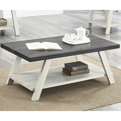 Table en bois composite - Style bureau, couleur anthracite et beige