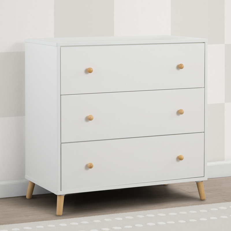 Bianca White and Natural 3-Drawer Nursery Dresser