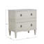 Archie 2 - Drawer Solid Wood Nightstand in Cerused White/Agros White Stone/Antique Bronze