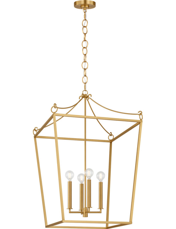 Carlyle Lantern, 98" H x 21" W  x 21" D, Burnished Brass, 4