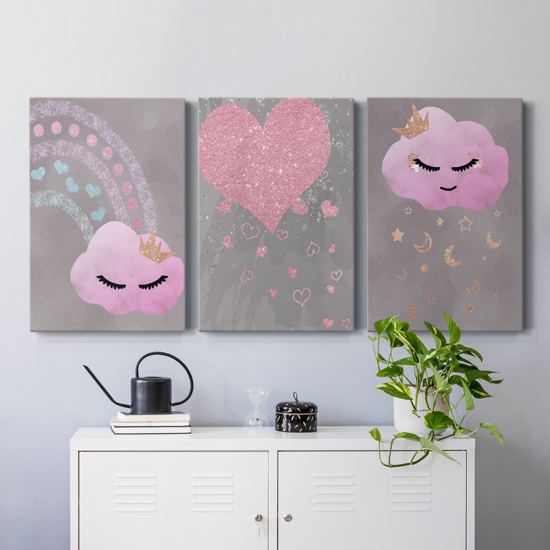 " Cloudy Night " 3 - Pieces, 36" H  x 24" W x 1" D