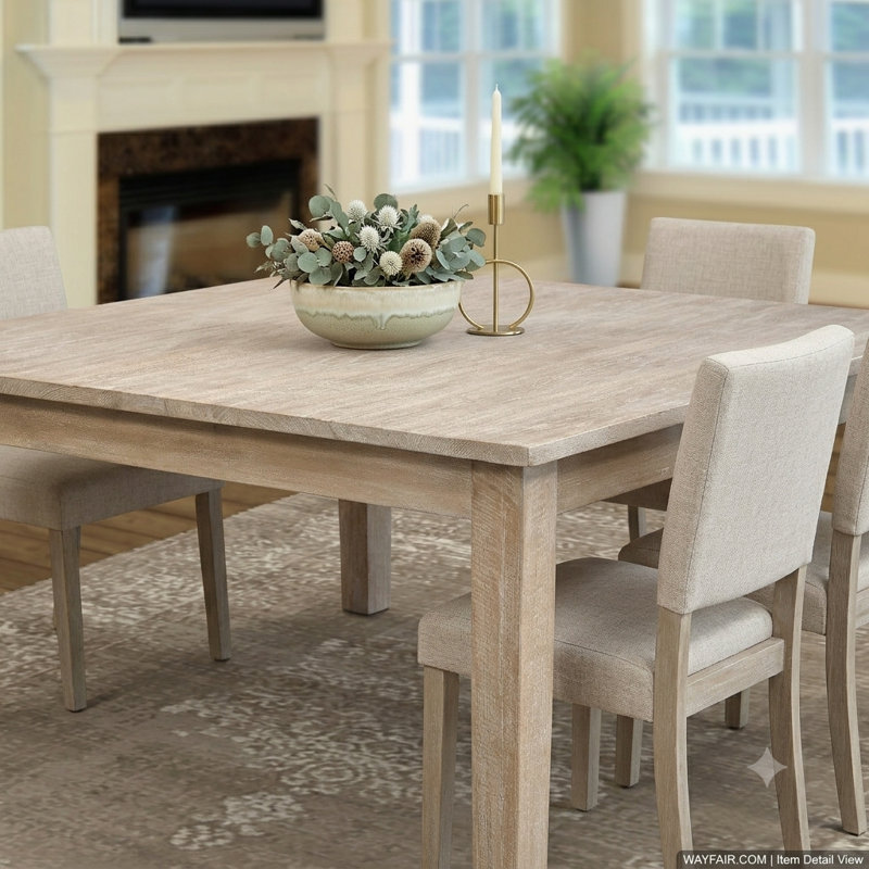Arnisa Mahogany Solid Wood Dining Table, Light Rustic