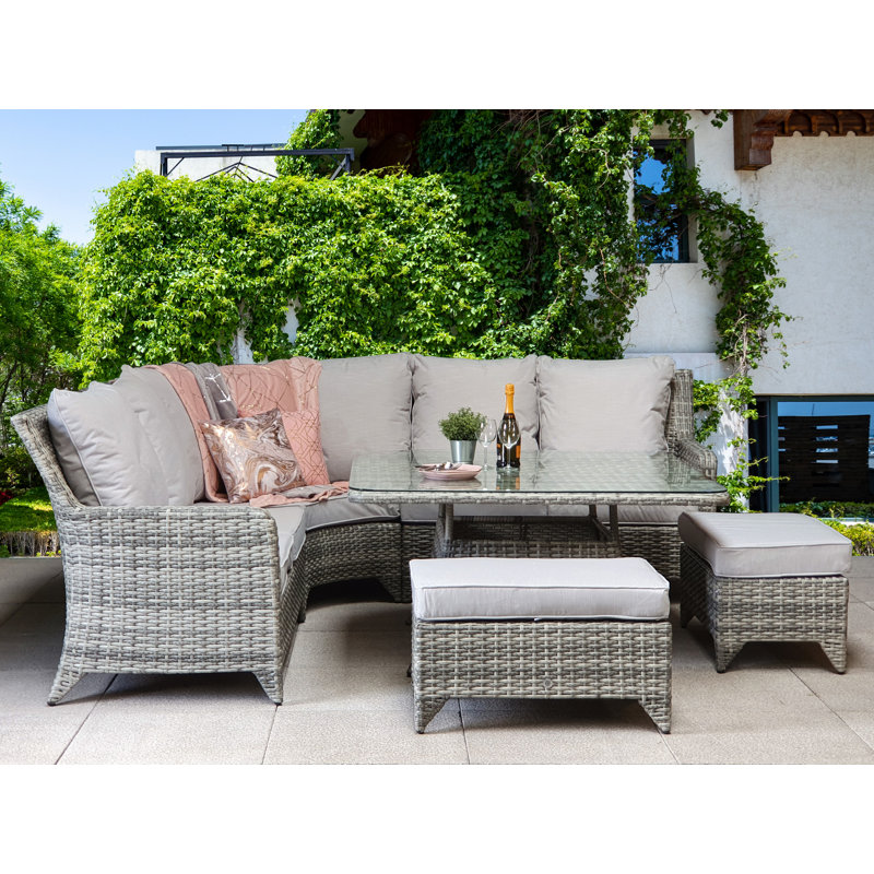 Temperence 8 Seater Rattan Corner Sofa Set
