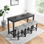 Ensemble de table de bar avec prise de courant, ensemble de table de bar et de chaises, ensemble de table de salle à manger 4 pièces, ensemble de table de petit déjeuner industriel, pour salon, salle à manger, salle de jeux-1963012048