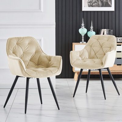 Velvet Tufted Upholstered Armchair Runge