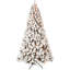 Arbre de Noël floqué pré-éclairé avec lumières blanches chaudes, pointes en PVC, fil mémoire dépliable automatiquement, support facile à assembler et support en métal stable - décor des Fêtes enneigé-1220448025
