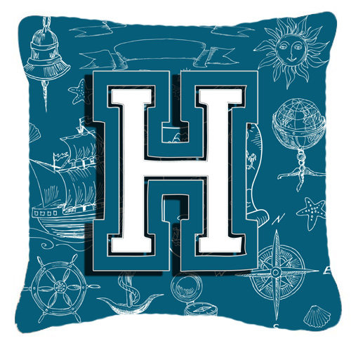 Reversible Throw Pillow, H, 14" H x 14" W x 4" D