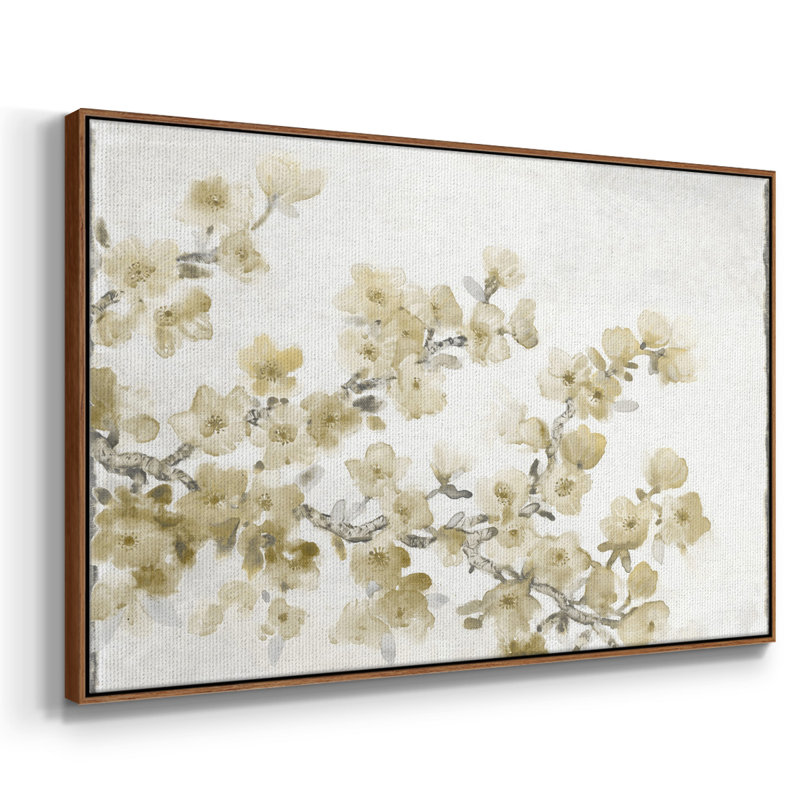 Neutral Cherry Blossom Composition II, reproduction d'art sur toile, H 17 po x l 25 po x P 2 po, Noyer