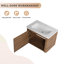 Meuble-lavabo mural moderne de 28 po avec lavabo en céramique blanc Mid Century