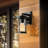 Modern 1-Light Black Outdoor Sconce Light  Cylinder Wall Sconce
