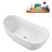 55" Streamline Soaking Glossy White Freestanding Tub With Internal Drain in Polished Chrome