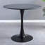 Table de salle à manger ronde moderne blanche et table basse, plateau en panneau de fibres à densité moyenne 24 po-2090728999-2113106756