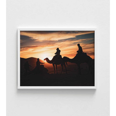 Reproduction d'art «Desert Sunset»: couleurs chaudes, encadrées ou non