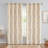Vintage Damask Curtains Elegant Medallion Patterned Room Darkening Curtains for Bedroom Yellow on Greige-1623480689-1623480697