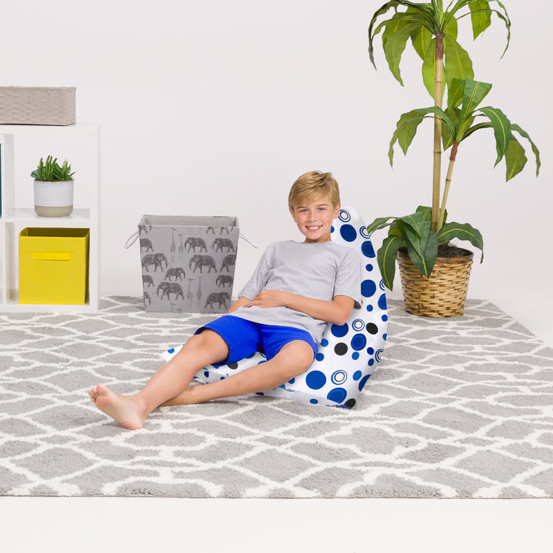 Classic Bean Bag, 100L - Medium, Canvas Bubbles Blue and White