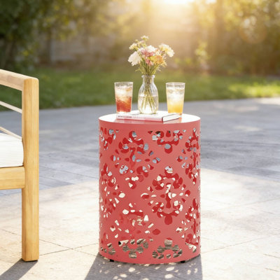 Outdoor Large End Table For Patio Lounge Drinks & Backyard Casual Snack Placement