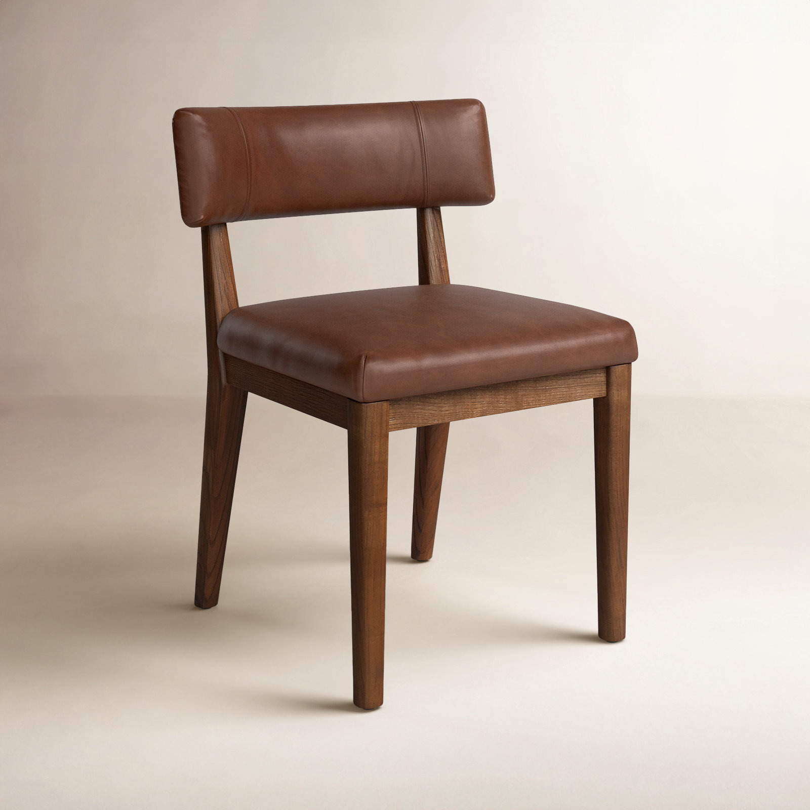 Amali Dining Chair, Genuine Leather Brown, Brown