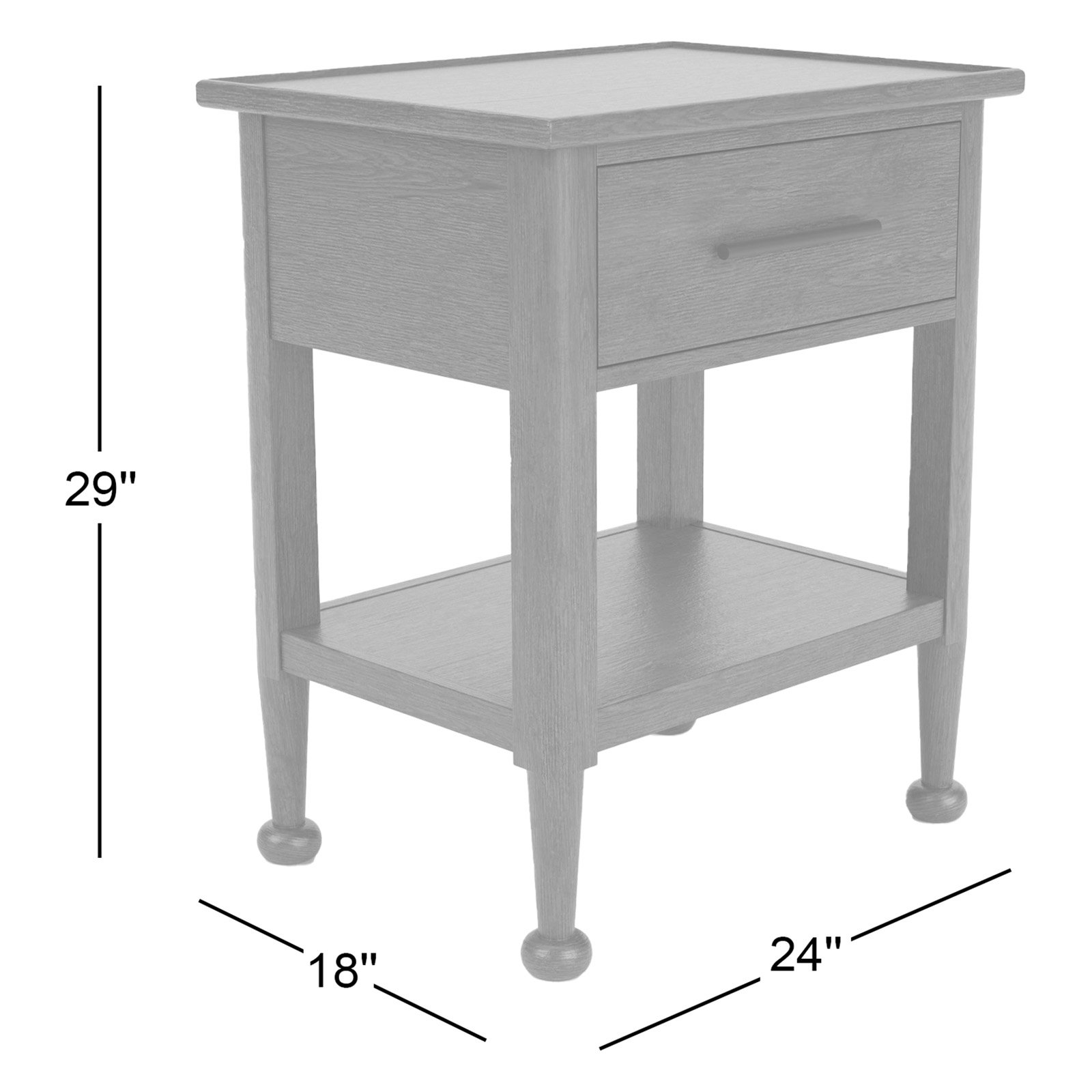 Billie 1 - Drawer Nightstand, Brown