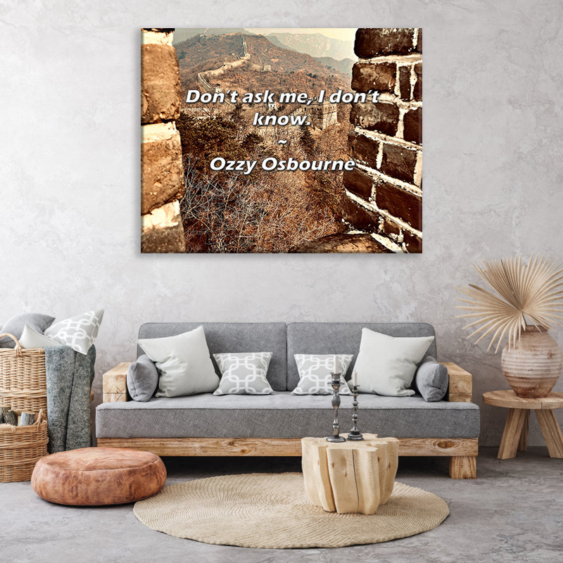 Artsy Quote "Don’t ask me, I don’t know." By Ozzy Osbourne Gallery Wrapped Canvas