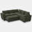 Luna L-Shaped Chenille Small Sofa Livingroom Apartment Storage Seat Sectional Couch Convertible Pull Out Bed Sleeper-2099030566