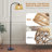 Alexcya 63'' Black Rattan Arched Floor Lamp with Remote Control and Dimmable Bulb Included