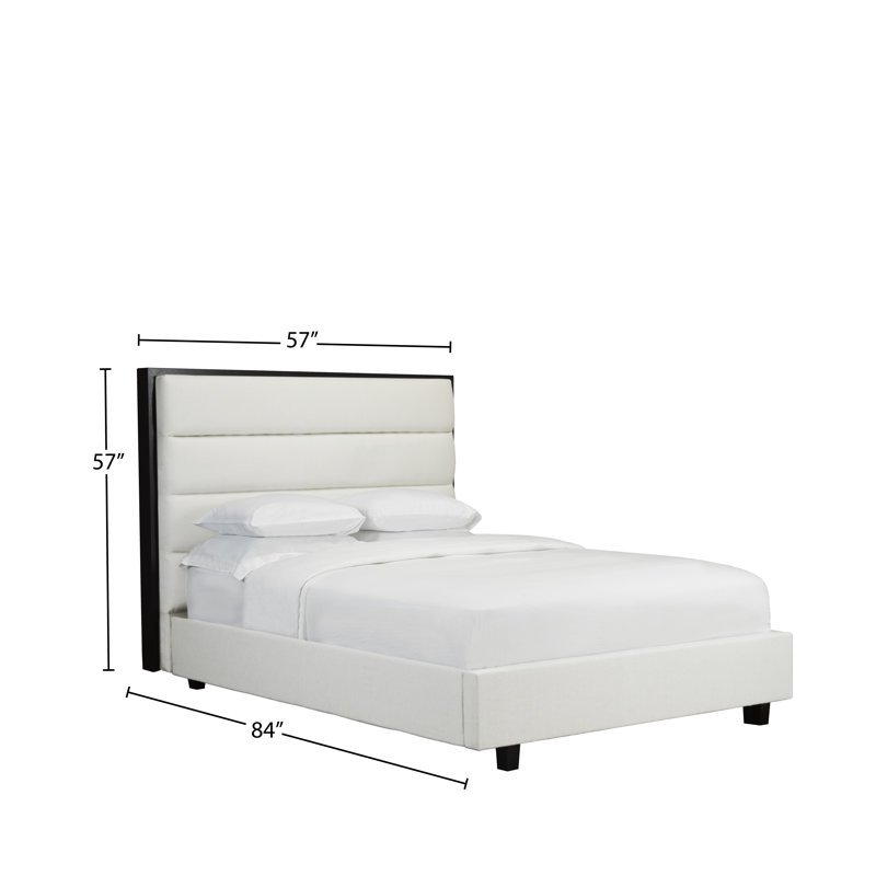 Lit plateforme tapissier, Double, Blanc