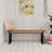 Leira Modern Wood Bench 60” Industrial Table Benches with Black Metal Legs for Dining Room, Porch-812613063