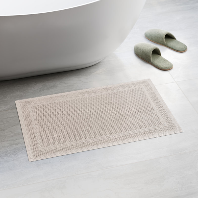 Tanglewood Cotton Non-Slip Bath Rug, Marble Tan
