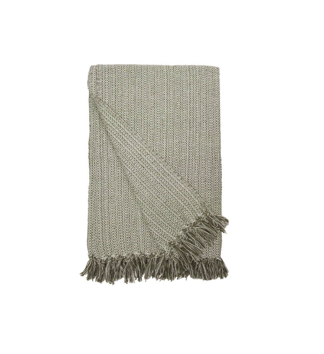 Julian Cotton Blend Hand Woven Throw Blanket, Moss