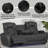 Wendell Dark Gray Microfiber Power Motion Sofa W/Dropdown Table, Storage, Usb & Led