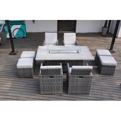 Alseepa 8 - Person Patio Conversation Set with Cushions