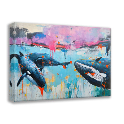Whales-5, estampe numérique sur toile tendue avec châssis