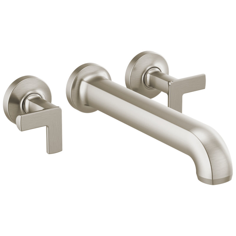 Kintsu® Two Handle Wall Mount Tub Filler, Cross, Luxe Nickel