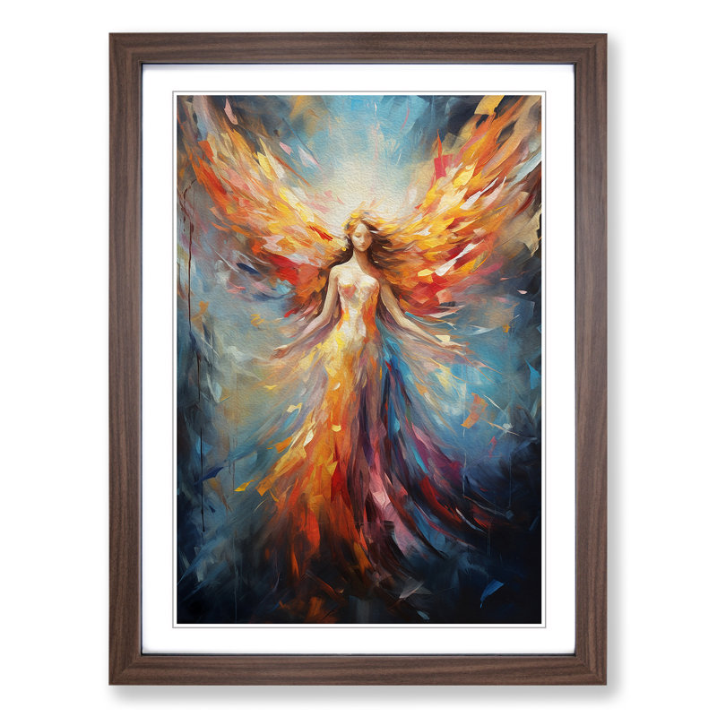 Angel Abstract No.2 - Framed Print, Walnut , 64cm H x 46cm W x 2cm D