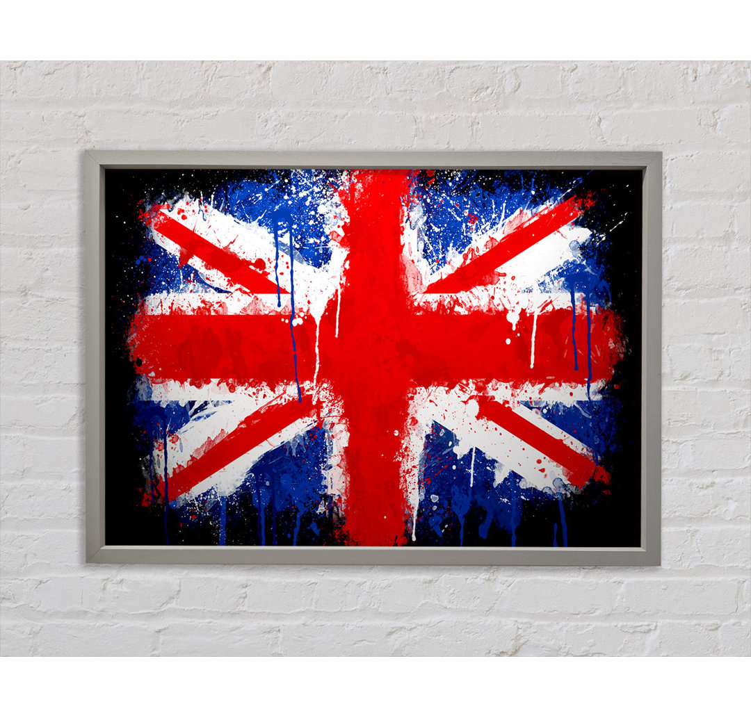 Gerahmtes Leinwandbild Grunge Flag UK