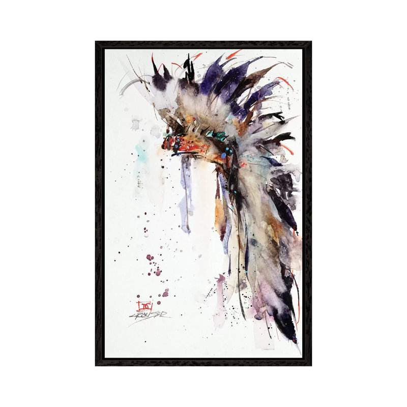 Headdress I by Dean Crouser - Painting on Canvas, 66.04 cm H x 45.72 cm W, Black Framed