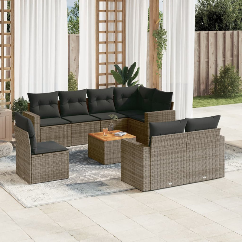 Vidaxl Garden Sofa Set Grey And Brown