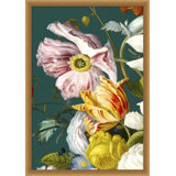 Baroque Bouquet 7' Framed Graphic Art Print on Glass