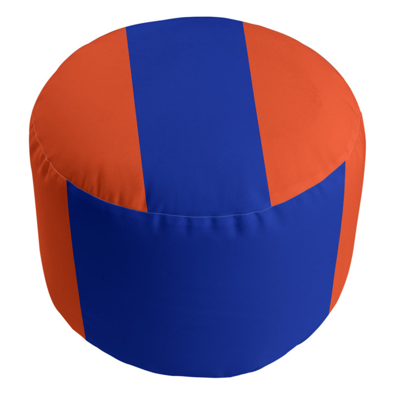 Repose-pieds cubique rond à rayures 20,5", Orange / bleu / orange