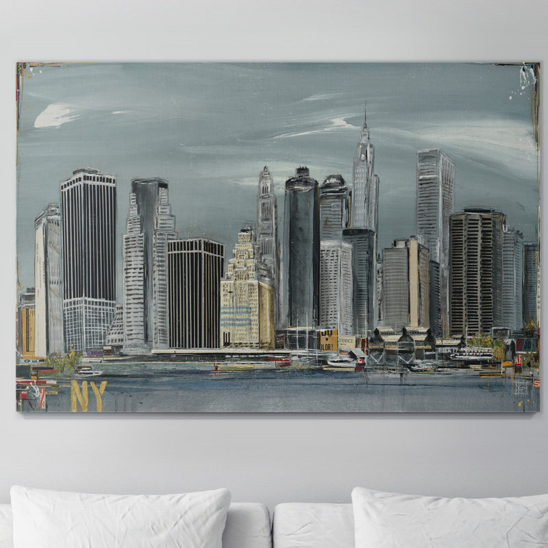 « this is notre city », peinture sur toile tendue, H 36 po x l 24 po x P 1 po