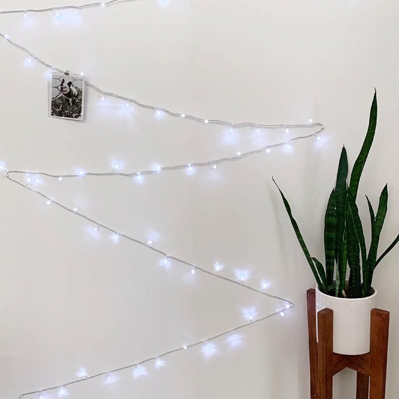 Milo Indoor Plug-in LED Wide Angle LED String Light, White, 96 ft.