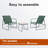 2-person Outdoor Conversation Set With PVC-coated polyester Chairs & Marble-look Table - 3-piece Patio Bistro Set For Small Spaces-1215533602