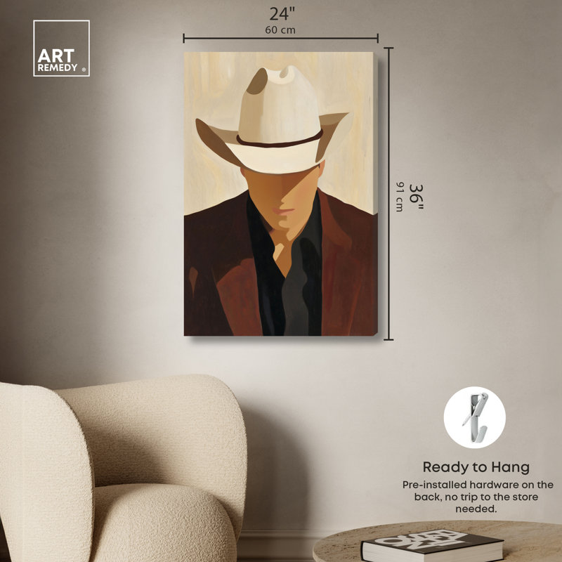 "Cowboy I", reproduction d'art sur toile par Art Remedy, 24 x 36, H 36 po x l 24 po, Toile non encadrée