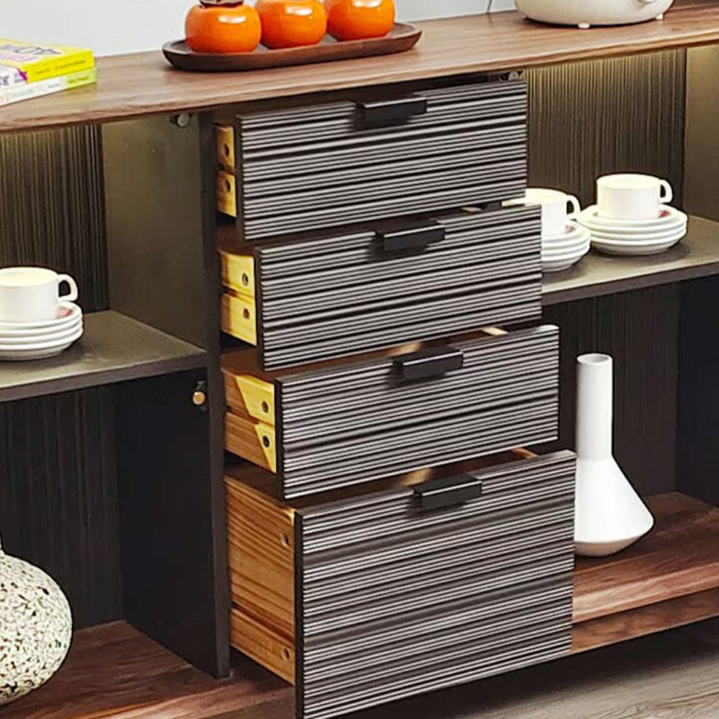 Simple Solid Wood Sideboard, 35.43" H x 62.2" W x 17.72" D